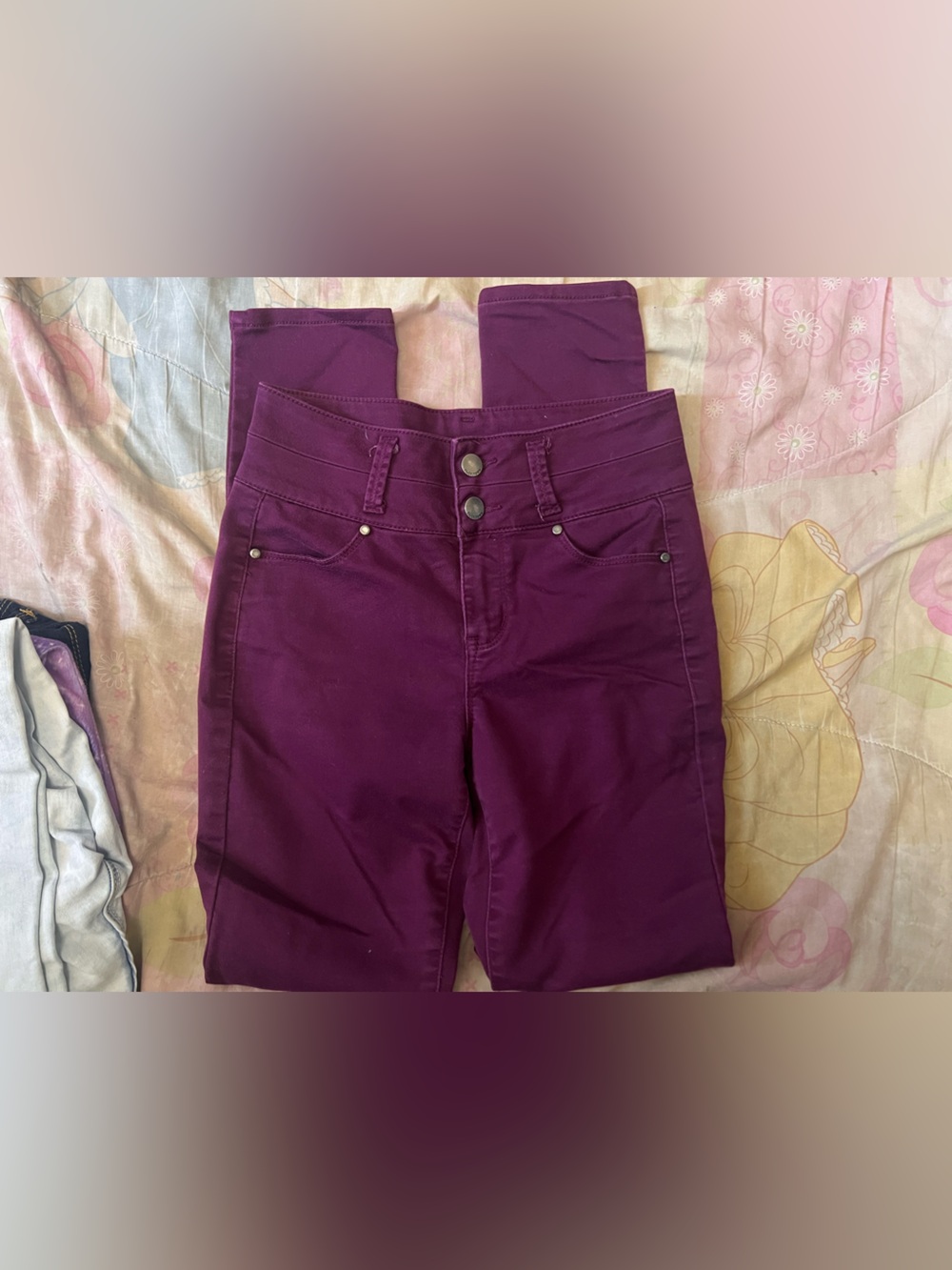 Tinseltown Girls' Plum High-Rise Jeans